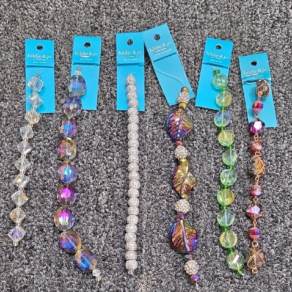 6 hildie & jo Iridescent Beaded Necklace Assortment - Multi Color